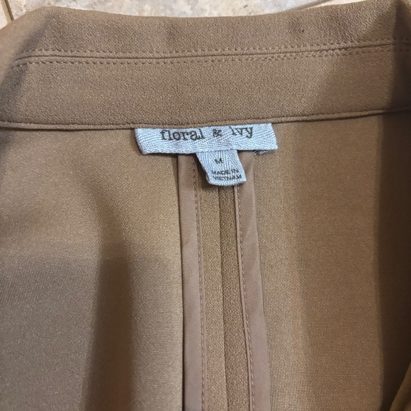 Women’s Floral & Ivy Blazer Top Brown Medium - Picture 2 of 2